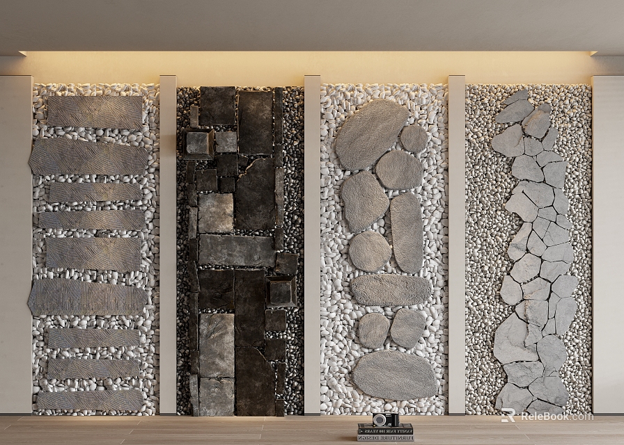 Stepping Stones With Various Design Patterns And Natural Stone Textures For Garden Landscaping 3d model 