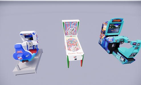 video game city equipment 3d model