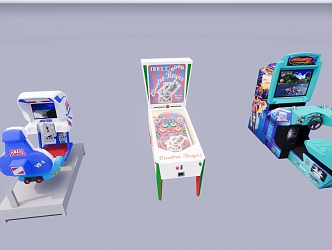 video game city equipment 3d model