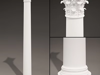 Elegant Roman Column Design Featuring Intricate Capital Shaft And Base Details 3d model