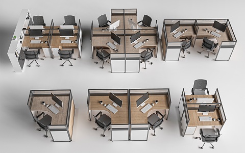 Modern Office Desk and Chair Work Area Office Desk and Chair Workstation Desk and Chair Staff Office Desk and Chair 3d model