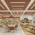 modern library 3d model
