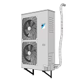 White Vertical Air Conditioner Fan With Dual Fans Exhaust Pipe For Room Cooling