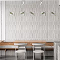 Concrete Themed Café Interior With Tree Trunks Green Grass And Open Counter Design