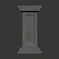 Architectural Gray Stone Pillar With Square Top And Textured Base Design