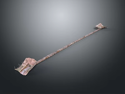 Ancient Bronze Weapon With Decorative Ends And Rusty Surface On Dark Background 3d model