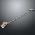 Ancient Bronze Weapon With Decorative Ends And Rusty Surface On Dark Background