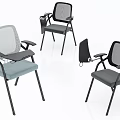 Modern Leisure Chair With Mesh Back Gray Cushion Armrest And Metal Frame