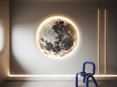 Modern moon lamp moon wall lamp 3d model