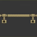 Golden Decorative Furniture Hardware Tool With Twisted Design And Ornate End Details