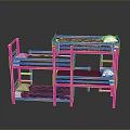 Wooden Bunk Bed With Blue Mattress And Ladder For Kids Bedroom Furniture