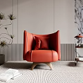 Single Sofa Leather Sofa Imported Single Sofa 3d model