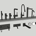 Modern Black Bathroom Faucets And Wall Mounted Fixtures For Wash Basin