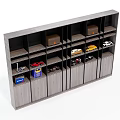 Modern Wooden Bookcase Design Displaying Toy Cars Models and Storage Compartments