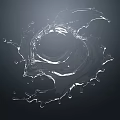Water Fountain Dynamic Splashing Water Forming Circular Whirlpool Against Dark Background
