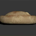 Handcrafted Clay Circular Bowl With Small Top Hole And Pink Beige Textured Surface