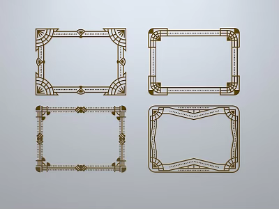 Ornate Carved Sculptural Frames With Intricate Decorative Patterns And Artistic Details 3d model