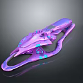 Futuristic Purple Sci Fi Vehicle With Glowing Blue Accents And Aerodynamic Design