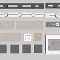 Modern switch socket movable rail socket meter box 3d model