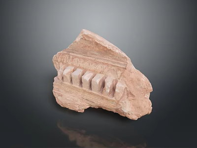 Ancient Style Stone Sculpture Carving With Textured Surface And Decorative Architectural Details 3d model