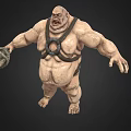 Large Muscular Creature With Weapon And Fierce Expression Design 3d model