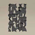 Unique Modern Silver Metal Abstract Irregular Wall Decor for Interior Design 3d model