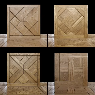 Wooden Flooring With Various Geometric Patterns 3d model