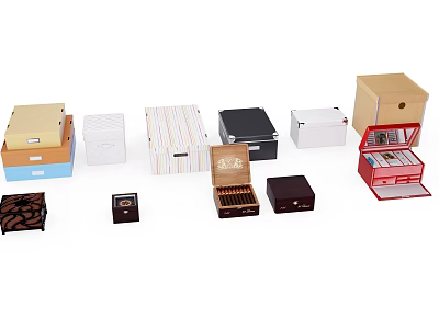 Various Colors And Designs Storage Boxes As Practical Home Organizing Supplies 3d model