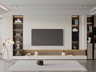 Modern TV background wall model