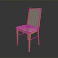 Wooden Single Chair With Woven Backrest And Padded Seat Modern Design