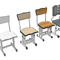 Various Design Office Chairs With Wooden White Gray Seats And Wheels