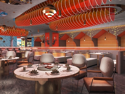 Light Luxury Hot Pot Shop 3d model