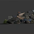 Garbage Dump Scene With Trash Bags Various Waste And Surrounding Plants 3d model