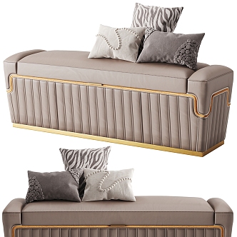 Light Luxury Bed End Stool Sofa Stool Bench 3d model