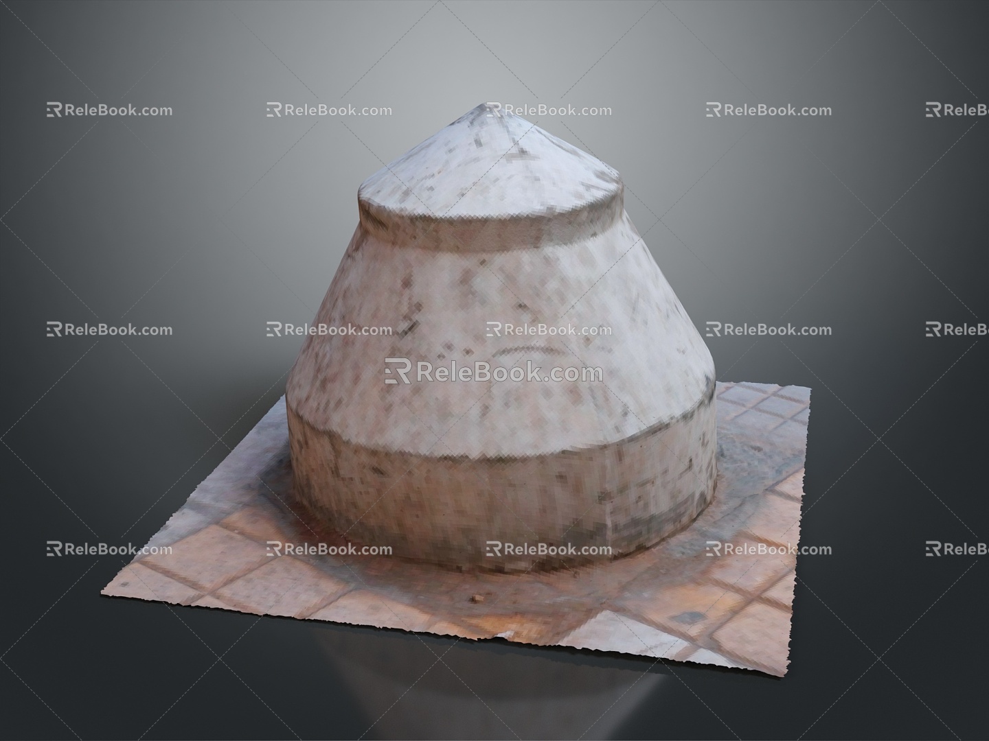 Mongolian yurt house outdoor items realistic 3d model