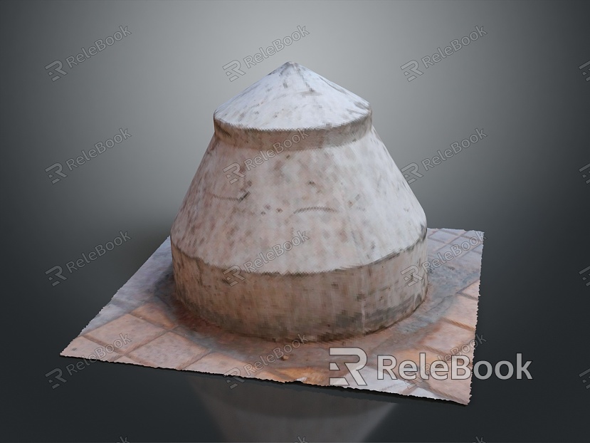 Mongolian yurt house outdoor items realistic model