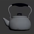 Shiny Silver Metal Kettle With Black Handle And Lid Knob For Home Daily Use