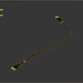 Black USB Data Transfer Cable With Dual End Connectors For Device Connection 3d model