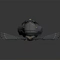 Black Industrial Mechanical Equipment Featuring Multiple Extended Metal Arms And Structural Design
