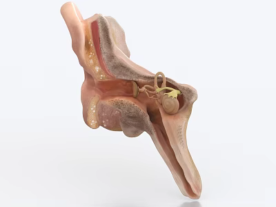 Human Ear Anatomy Model Decoration Set With Detailed Internal Structure For Educational 3d model