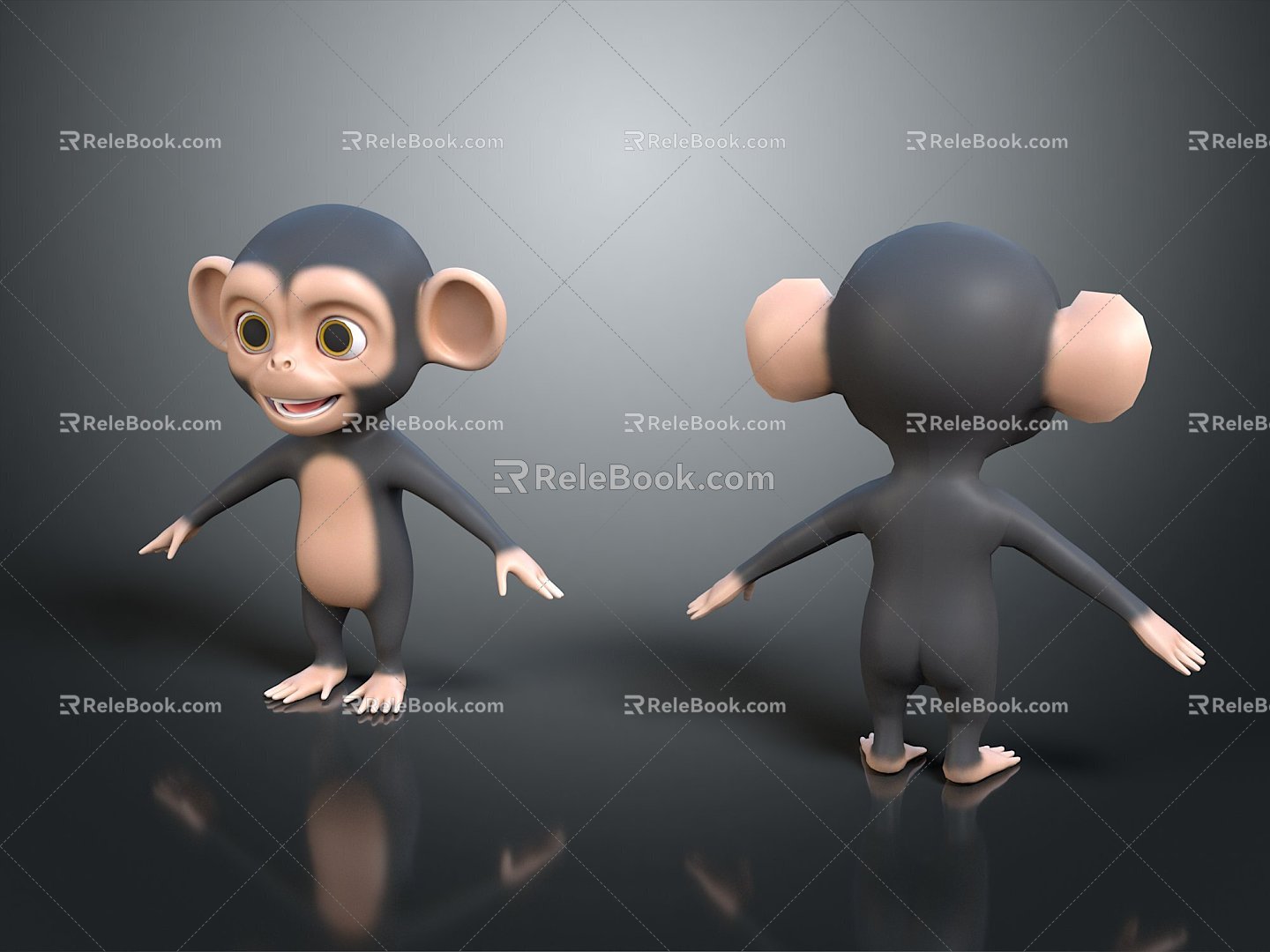 Monkey Monkey Cartoon Monkey Anime Monkey Stylized Monkey Fantasy Style Monkey Toy 3d model