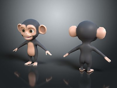 Monkey Cartoon Monkey Anime Monkey Stylized Monkey Fantasy Style Monkey Toy 3d model