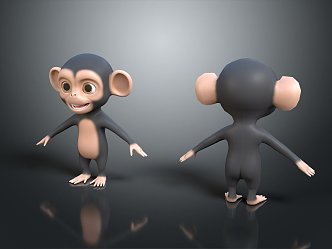 Monkey Cartoon Monkey Anime Monkey Stylized Monkey Fantasy Style Monkey Toy 3d model