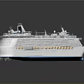 Luxury Modern Cruise Ship Exterior With Deck Pool Blue Accents And Green Details