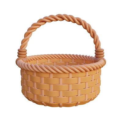 Modern Basket Wooden Basket Cartoon Basket 3d model