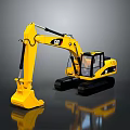 CAT Yellow Heavy Duty Excavator Construction Machinery With Front Bucket And Cab