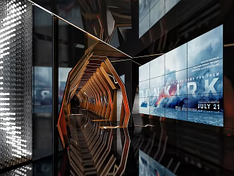 Modern walkway cinema walkway 3d model