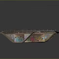 Detailed Railroad Track Structure With Wooden Ties Rails And Concrete Underpass