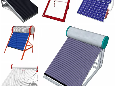 Different Types Of Solar Water Heater With Efficient Heating For Home Use 3d model