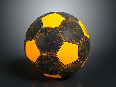 Black And Yellow Hexagonal Pattern Football Sports Equipment For Training And Match Use 3d model